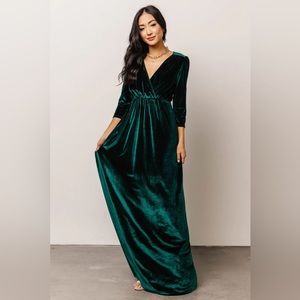 Baltic Born Sofia Velvet Maxi Dress in Emerald